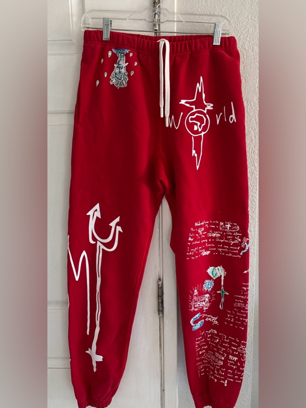 Mens Saint JHN Not a Cult Christian Sex Club Red Sweatpants Size Medium